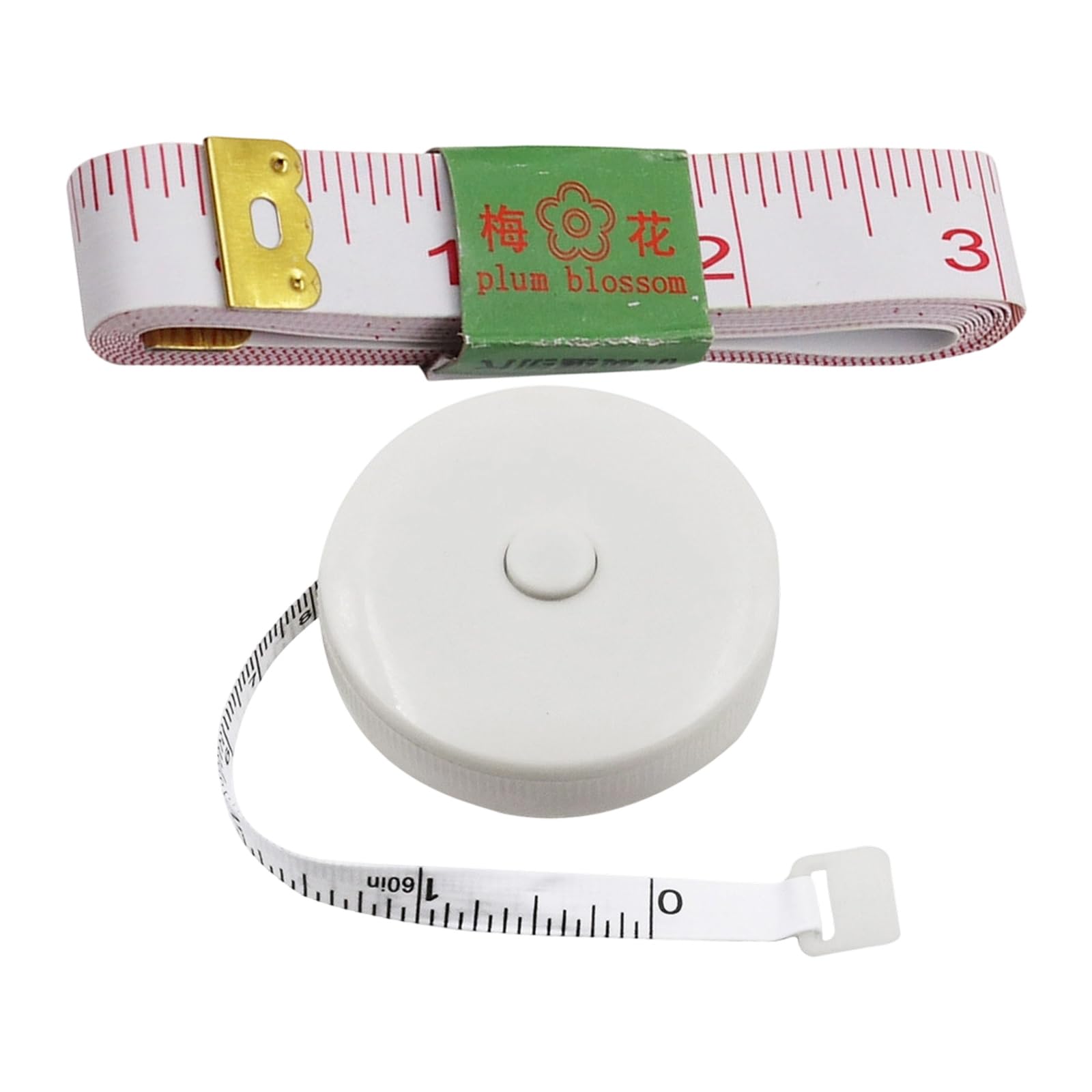 Utili strumenti misurazione Dispositivo in acciaio con ritorno a molla da 150 cm e nastro flessibile da 200 cm per lavori cucito, bricolage, artigianato, strumenti misurazione portatili