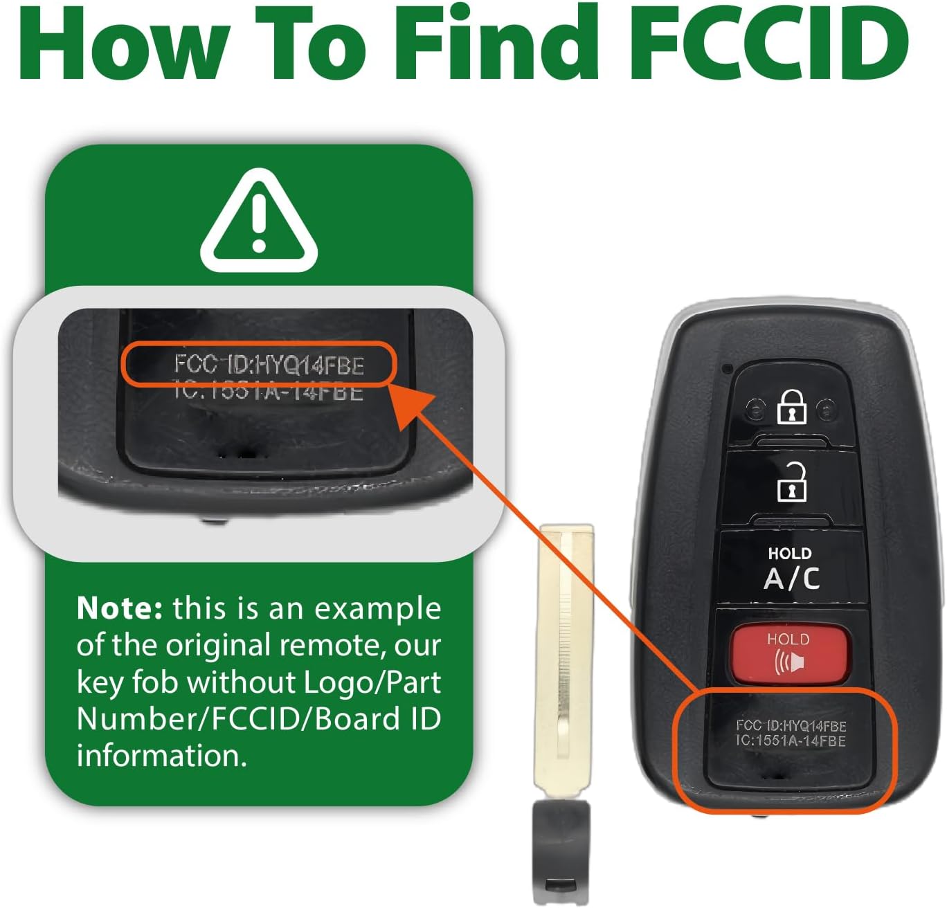Replacement for 2019 Smart Proximity Toyota Avalon GNE 231451-0410 Board Key Fob HYQ14FBE 315MHz 4 Buttons