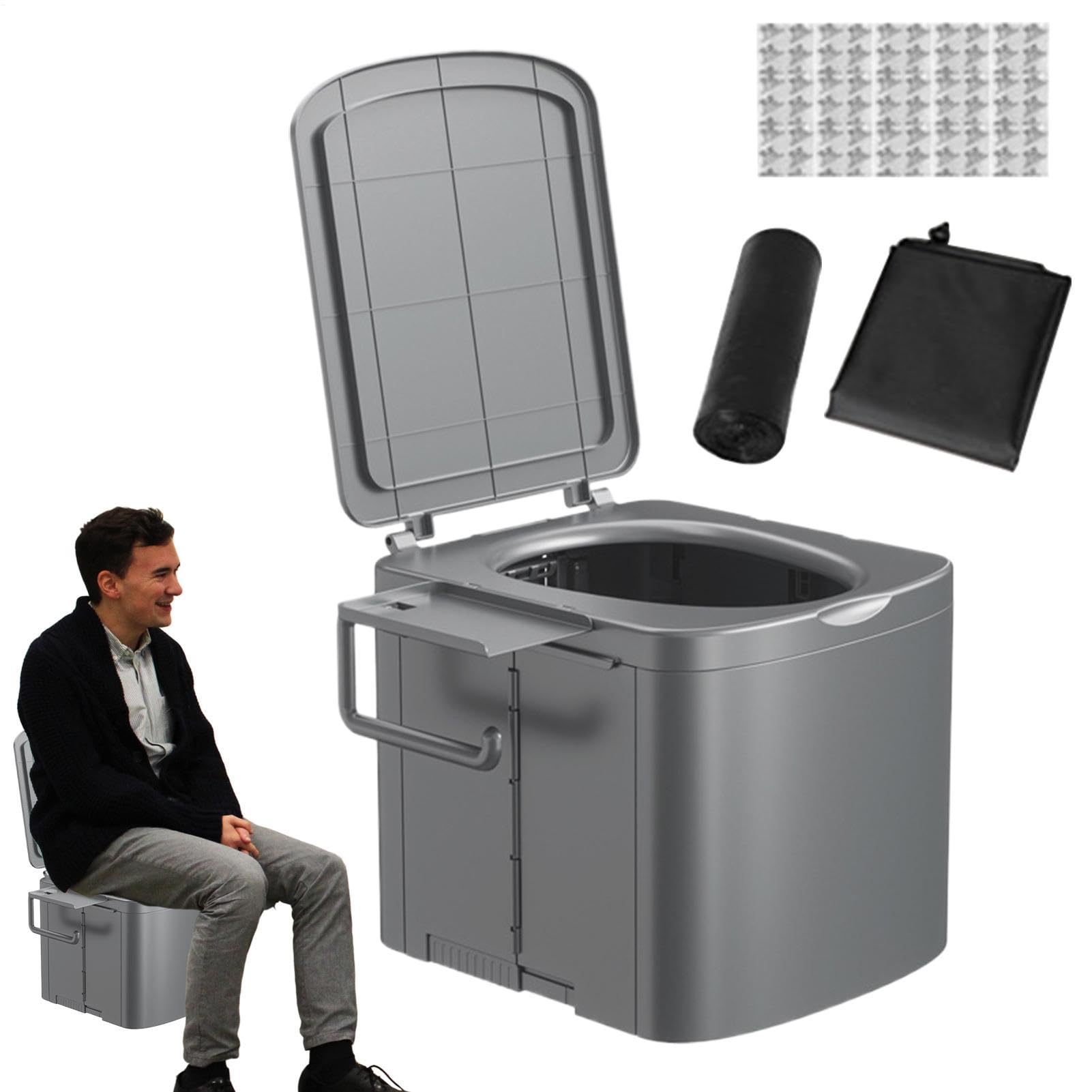Przenośna toaleta kempingowa Solidny nocnik z siedziskiem treningowym i | Przenośna ergonomiczna toaleta Do Samochodu, Wędrówek, Plecaka, Namiotu, Łodzi, Kampera, Dla Dorosłych