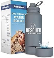 Vista 13 de Botella de agua para perros para amantes de los perros - Botella de agua aislada de acero inoxidable de 32 oz con doble pared con cuenco desmontable