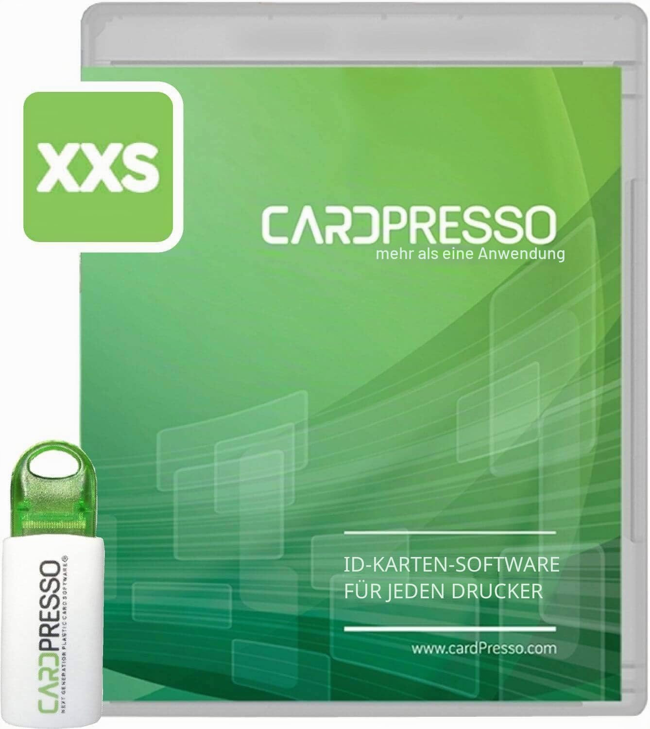 Zebra ZC100 Kartendrucker Paket mit 100 Plastikkarten weiß und Cardpresso XXS Software