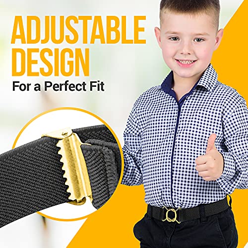 HOLD’EM Kids Belts for Boys Brass Twisted Toddler Stretch Elastic Buckle Belt4