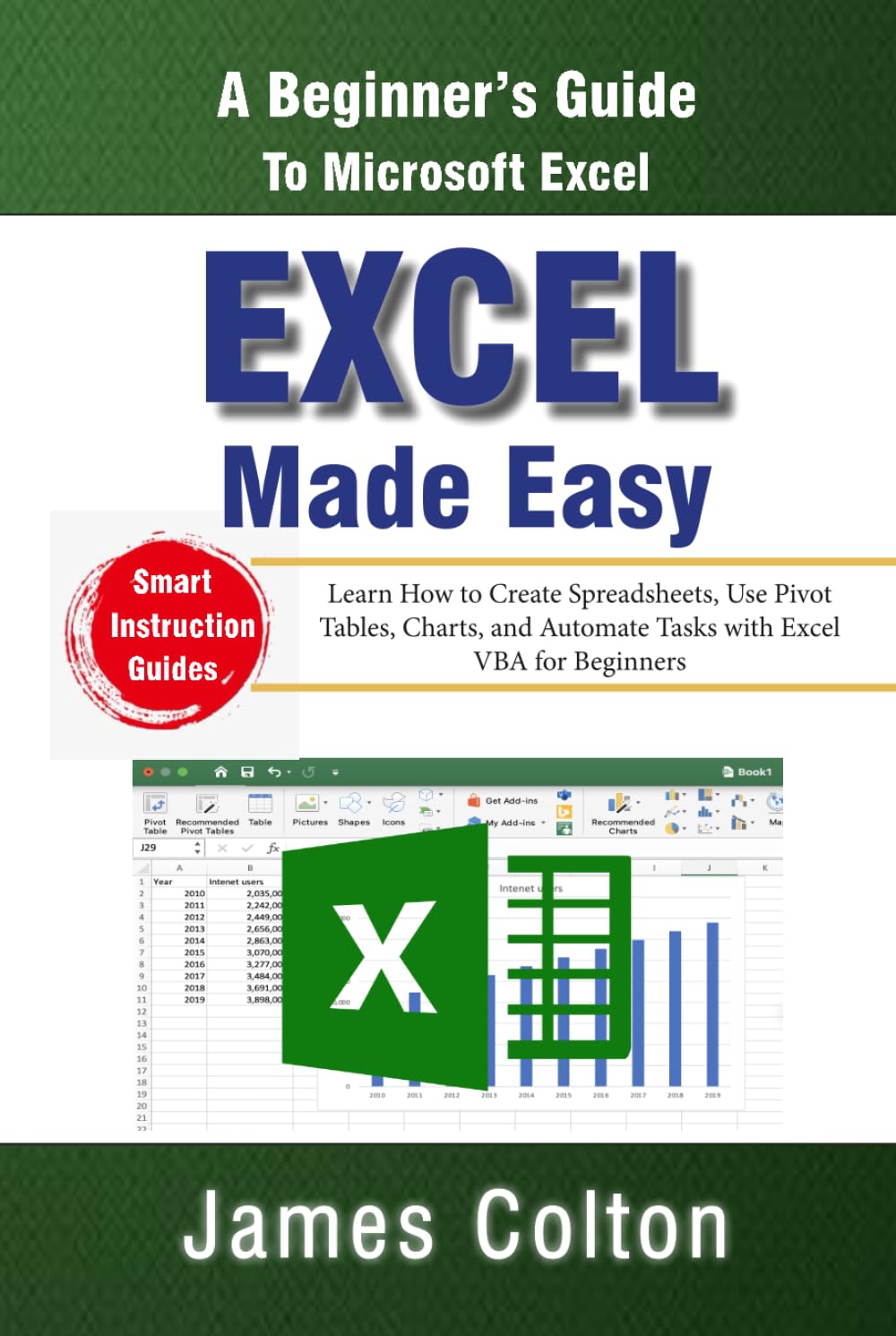 Excel Made Easy: A Beginner’s Guide to Microsoft Excel: Learn How to Create Spreadsheets, Use Pivot Tables, Charts, and Automate Tasks with Excel VBA for Beginners