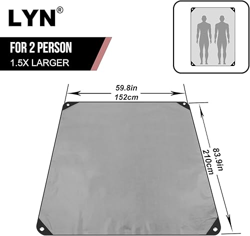 Miniatura 2 de LYN Heavy Duty Emergency Blanket Survival Gear Waterproof Insulated Blanket Emergency Tarp for Camping, Hiking, Bushcraft Gray