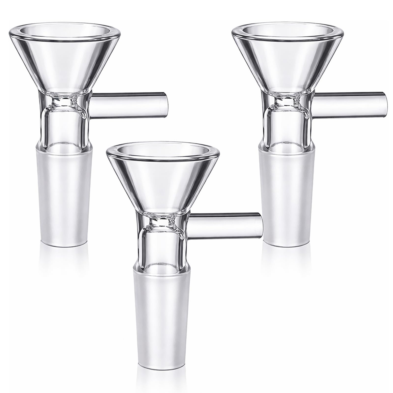 3PCS Glass Bong Bowl - 14mm Small Bong Bowl Adaptor for Water Pipes, Oil Rigs & Hookah, Reusable Bowl Piece Water Pipe Bowls, 14mm Male Glass Bong Bowl Adaptor, Bongs Accessories