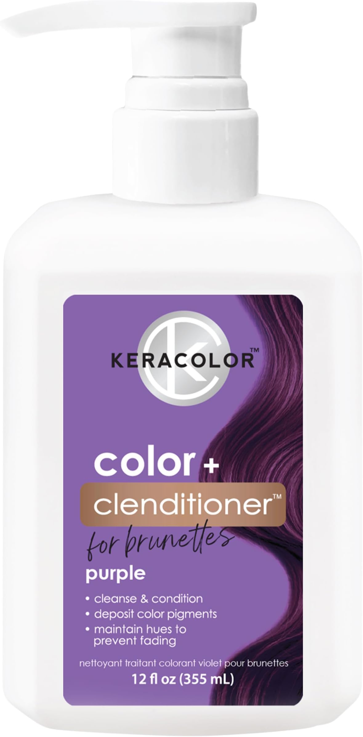 Color + Clenditioner 3-in-1 Color-Depositing Conditioner for Brunettes, Gently Cleanses & Conditions, Semi-Permanent Hair Color, 12 Fl Oz