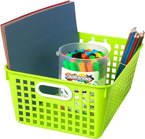 Miniatura 5 de Canastos para almacenado multiuso, 13"x 10", colores de neón, juego de 6 unidades