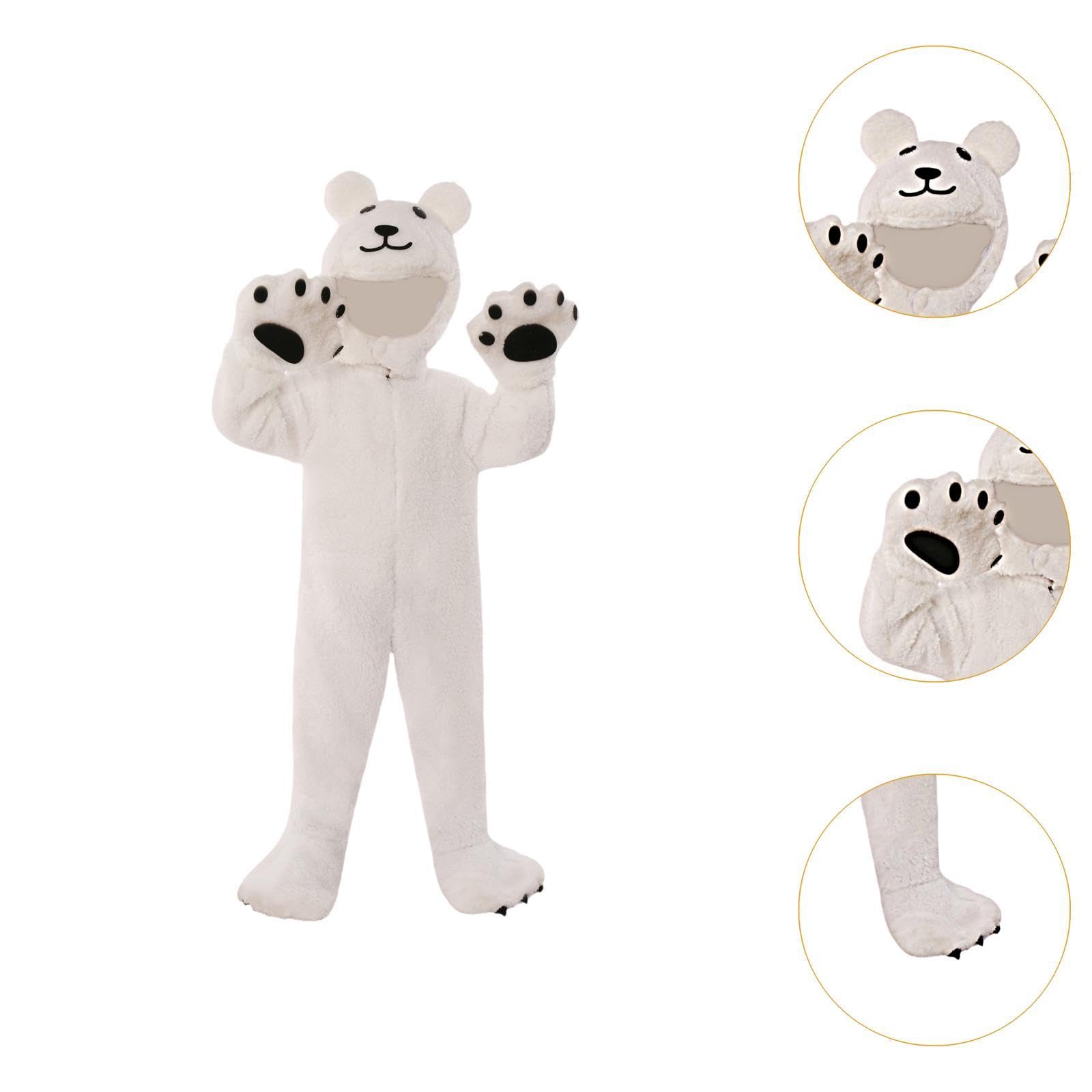 Cosplay Jumpsuit Kinder Tierkostüm mit Reißverschluss Aus Angenehmem Polyester Und Mütze Inklusive Handschuhen für Verkleidung Kostümparty Zuhause