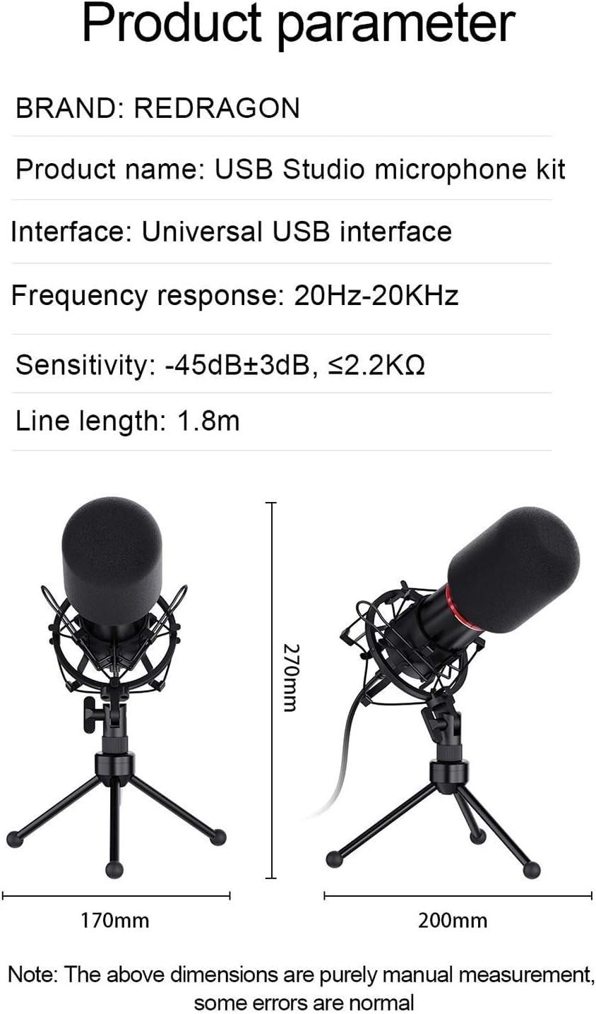 Metalowy mikrofon pojemnościowy USB do nagrywania dźwięku w studiu na laptopie akustyczny mikrofon wokalny