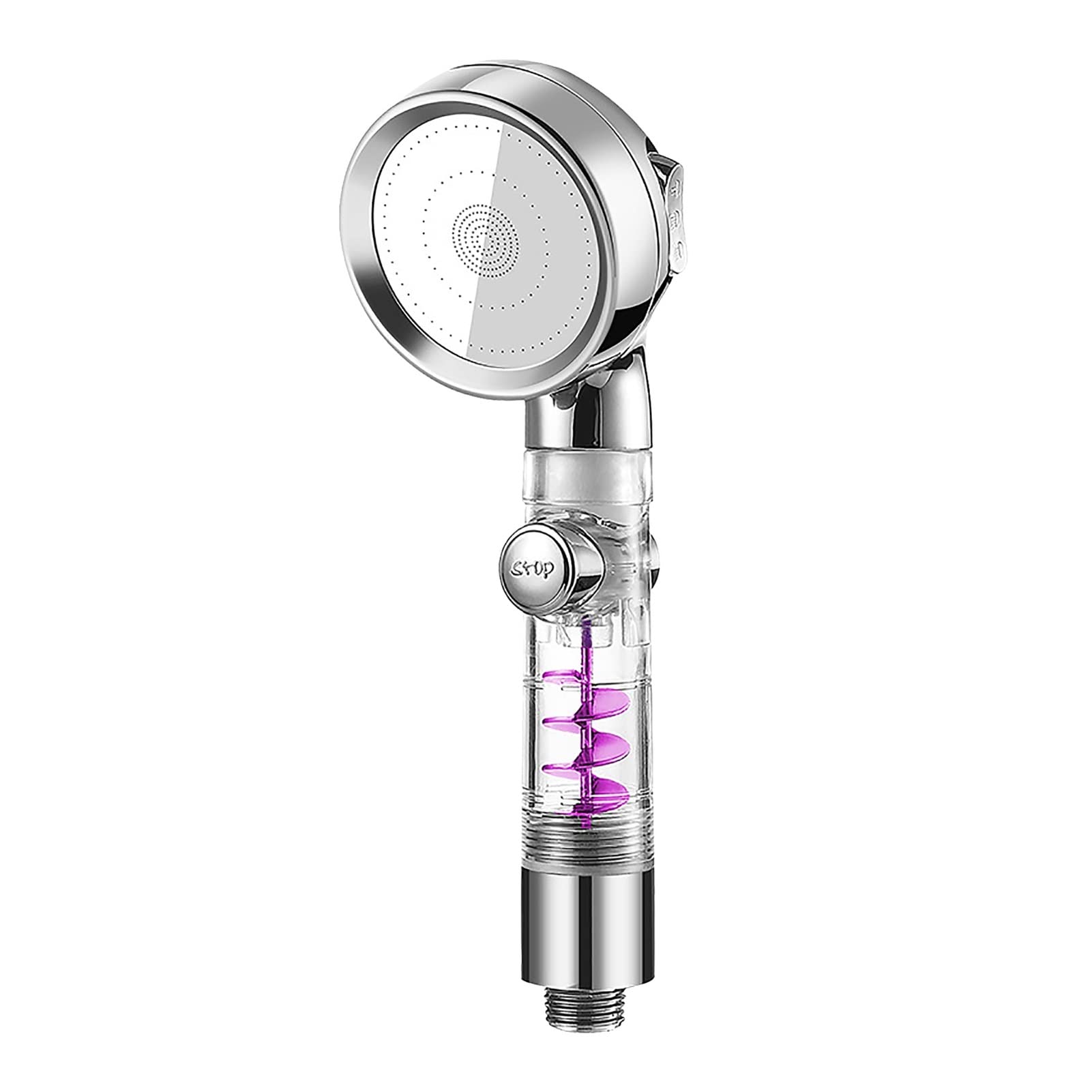 Cabezales de Ducha de Alta presión 3 Modos de Mano Turbo Ventilador rociador Cabezal de Ducha Boquilla Ducha de Ahorro de Agua con Filtro Acceso al baño Cabezales de Ducha (Color: Todo Plateado)