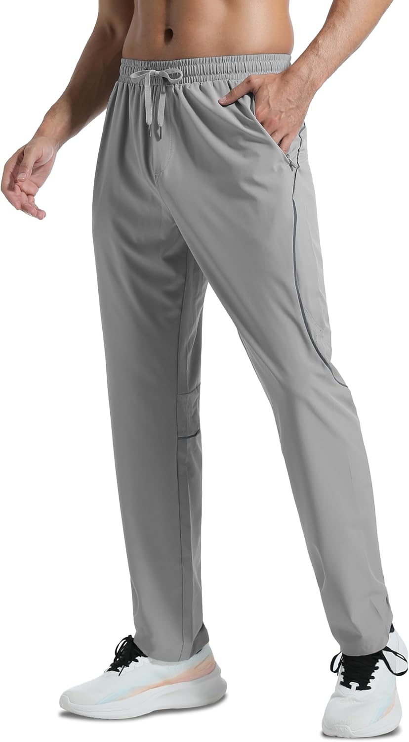 Men's Lightweight Sweatpants with Pockets Quick Dry Breathable Workout Pants for Men Athletic Gym Running Joggers - Image 2