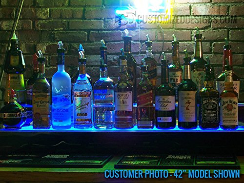 Customized Designs 42" 2 Step Illuminated Back Bar Shelving - Remote Led Lighting #TOP6