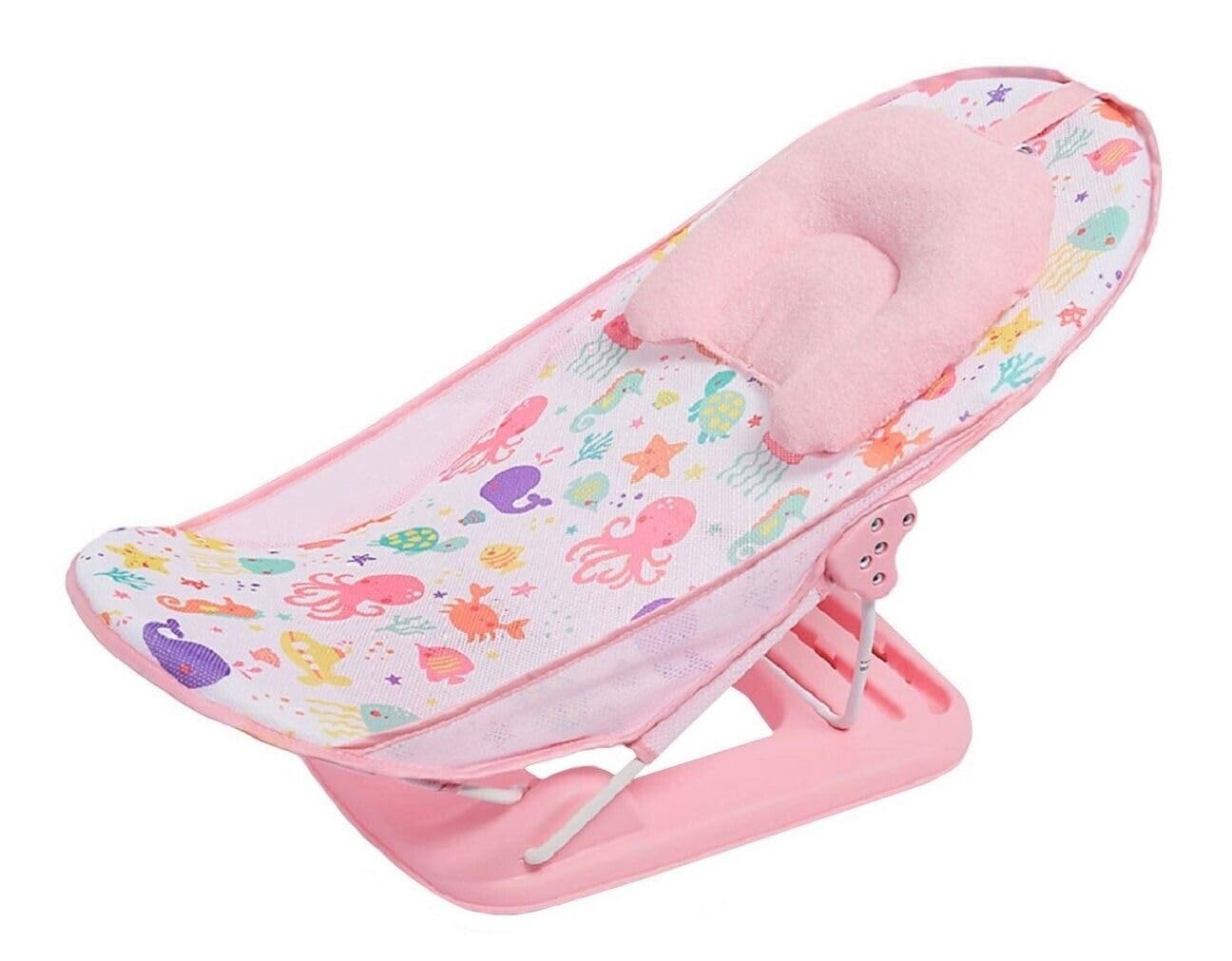 Foldable & Adjustable Home & Travel Baby Bather Bath Seat UK Seller (Pink Bather 284)