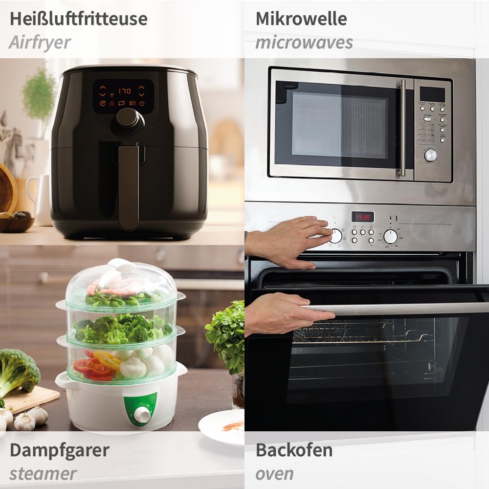 NatureStar Backpapier für Heißluftfritteuse, rund, 1000 Stück, Papier, braun (Ø 20 cm, 4,5 cm, 1000, stück)