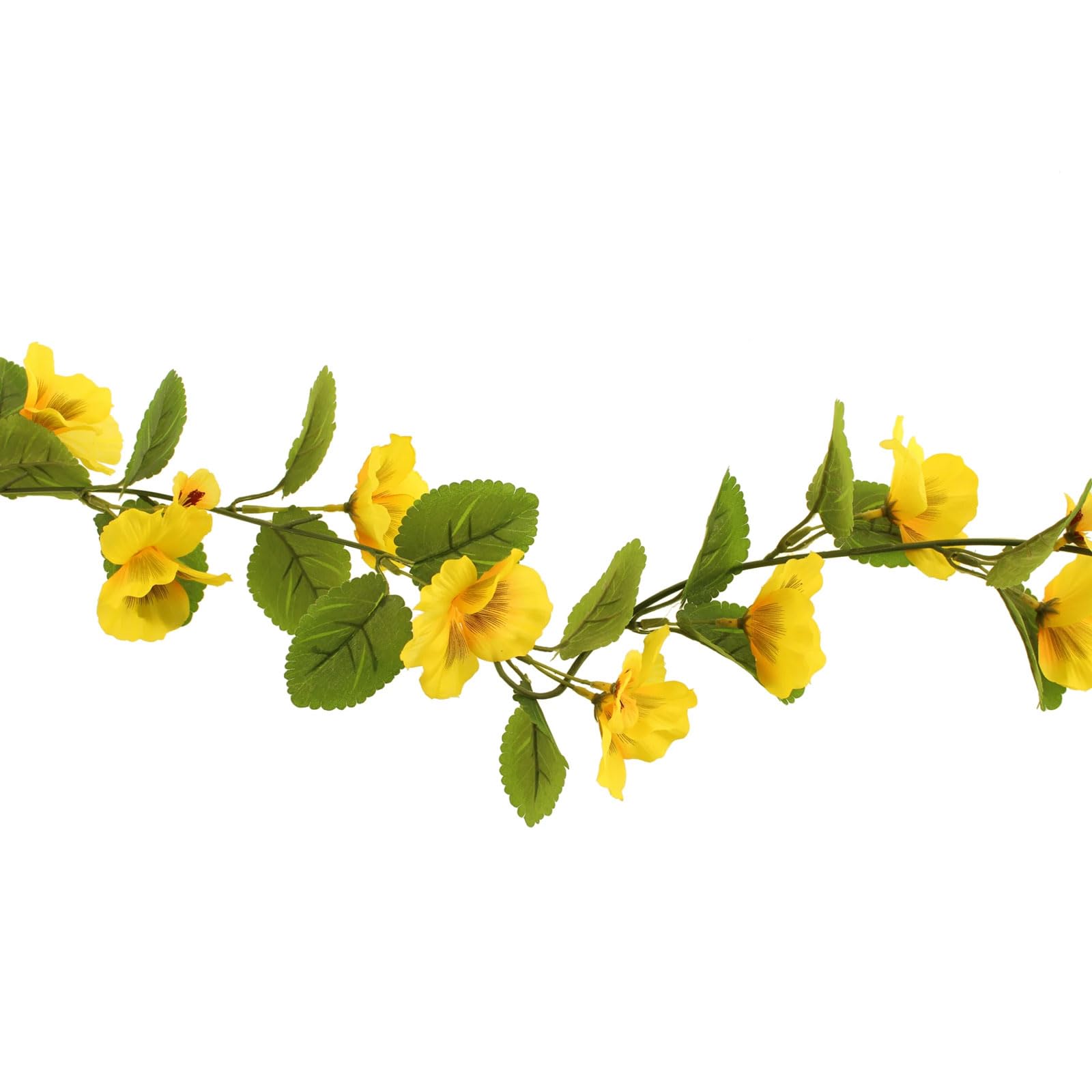Decorative Artificial Pansy Flower Garland, 150 cm (Yellow)