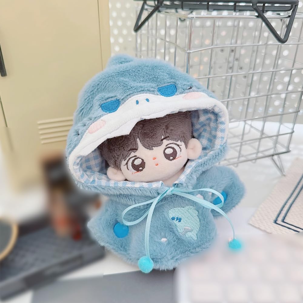 niannyyhouse Vestiti per bambola di peluche, 10-15 cm, mantello compatibile con bambola Labubu da 17 cm (grigio)