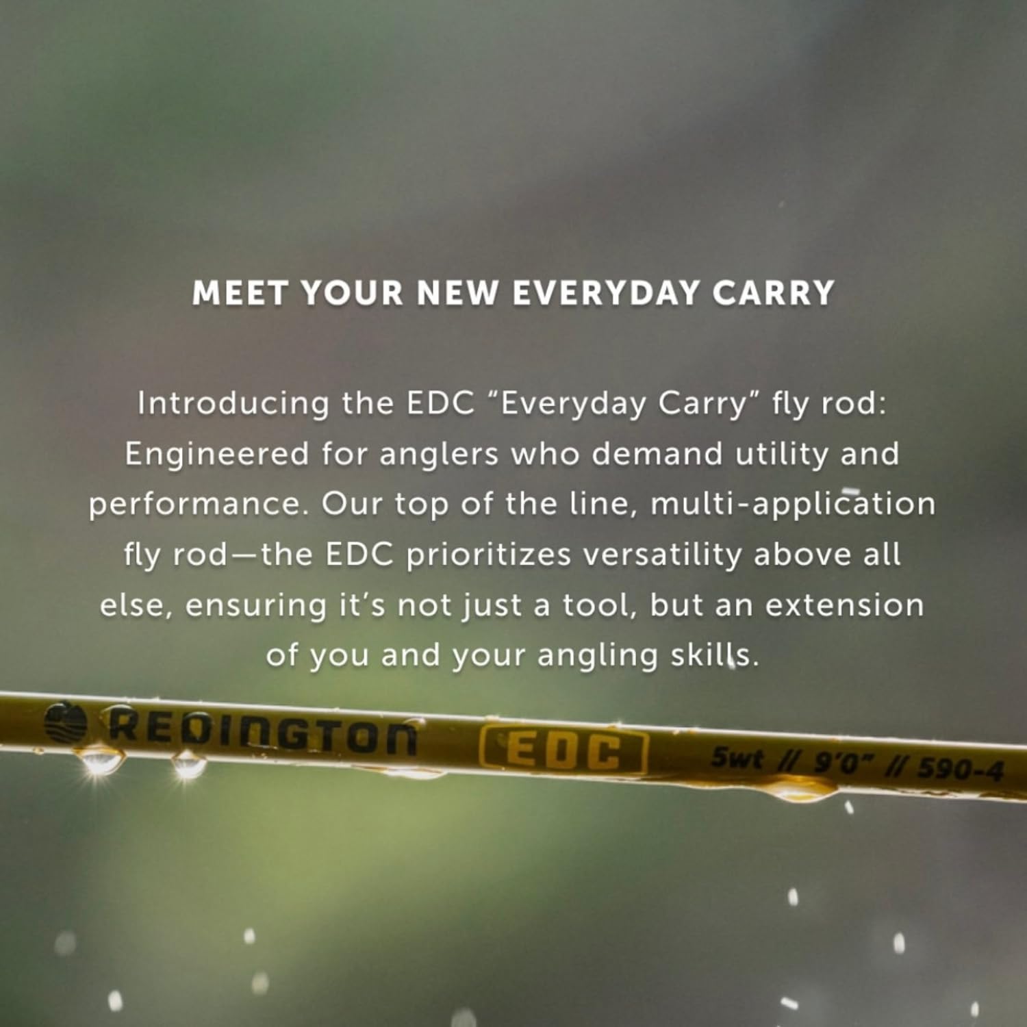 Redington Everyday Carry Fly Fishing Rod - Universal EDC Fly Rod for Any Condition - 4 Piece Fly Rod - Carry Case Included