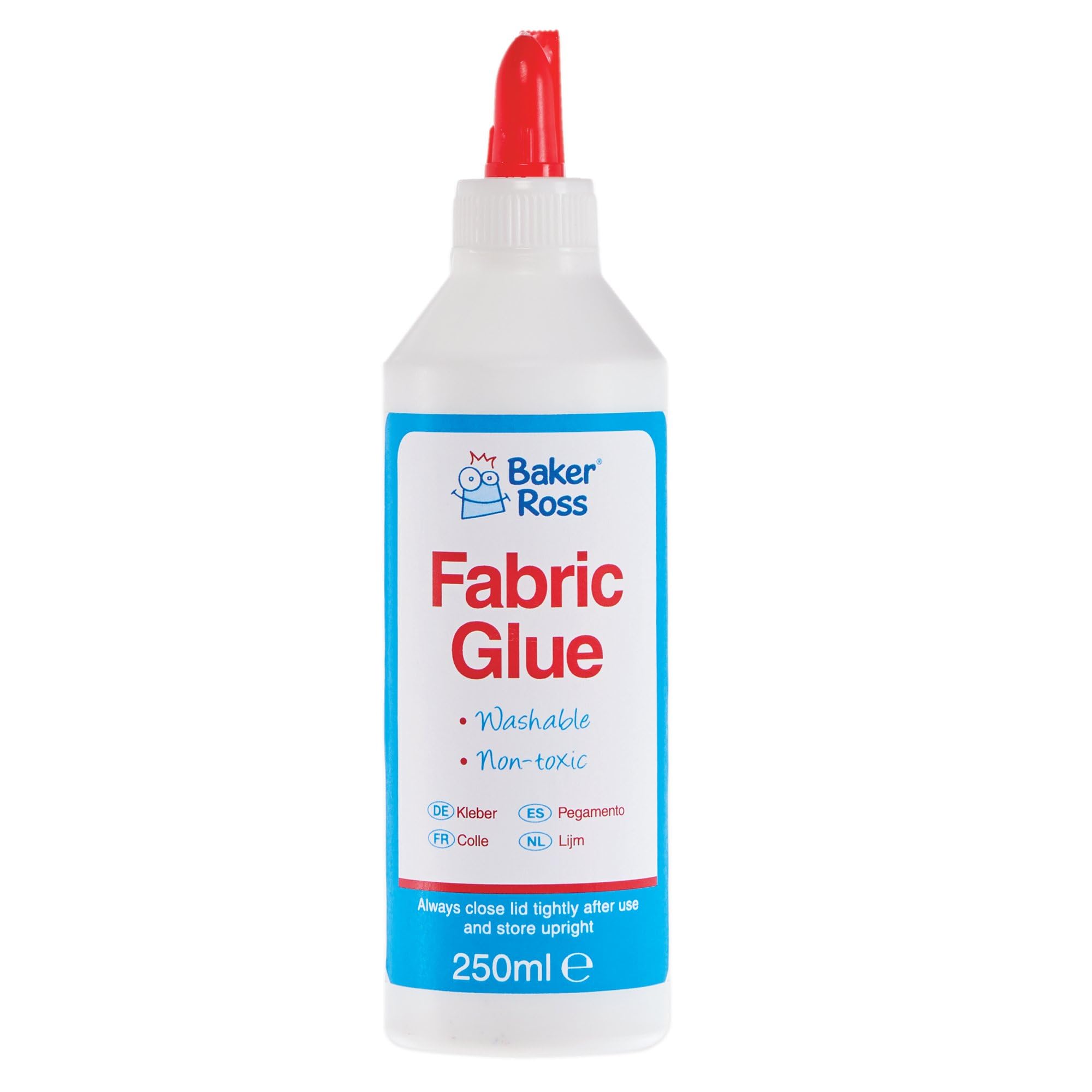 Baker Ross FX812 Fabric Glue - 250ml Bottle, Fabric Glue for Crafts