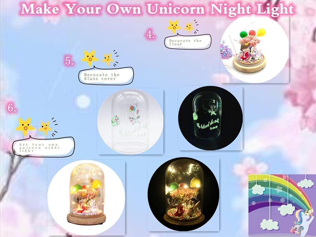 klmars Make Your Own Unicorn Night Light-Princess and Unicorn Themed Arts Craft Project Kit for Kids Girls Age 4 to 10 Year Old, Christmas Gifts for Girls