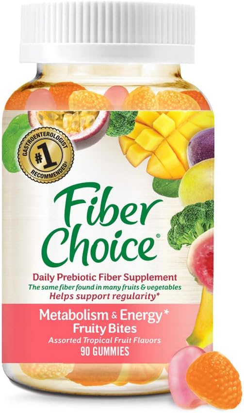 Fiber Choice Metabolism and Energy Daily Prebiotic Fiber Gummies 90 count