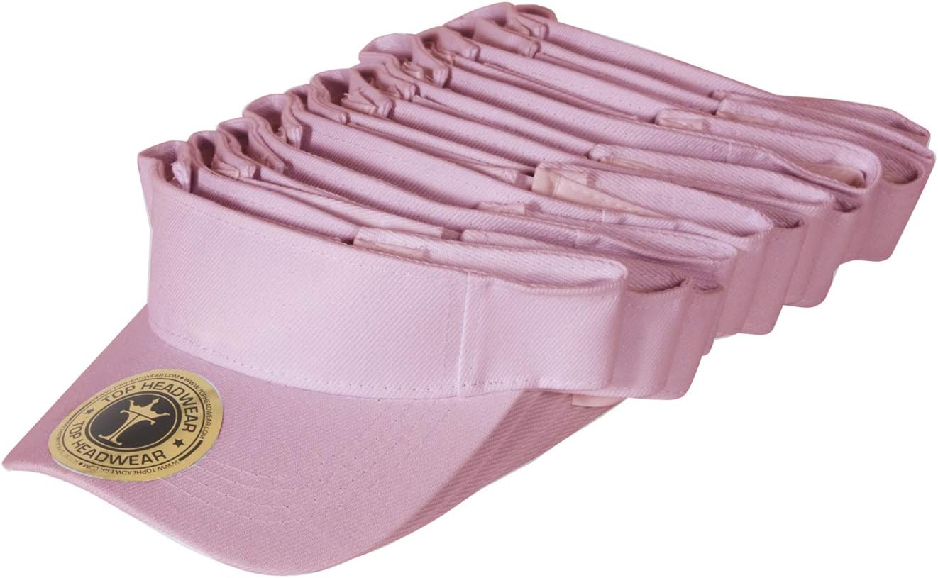TOP HEADWEAR 12 Pack Youth Size Sun Visor Dozen Baseball Softball Caps for Kids