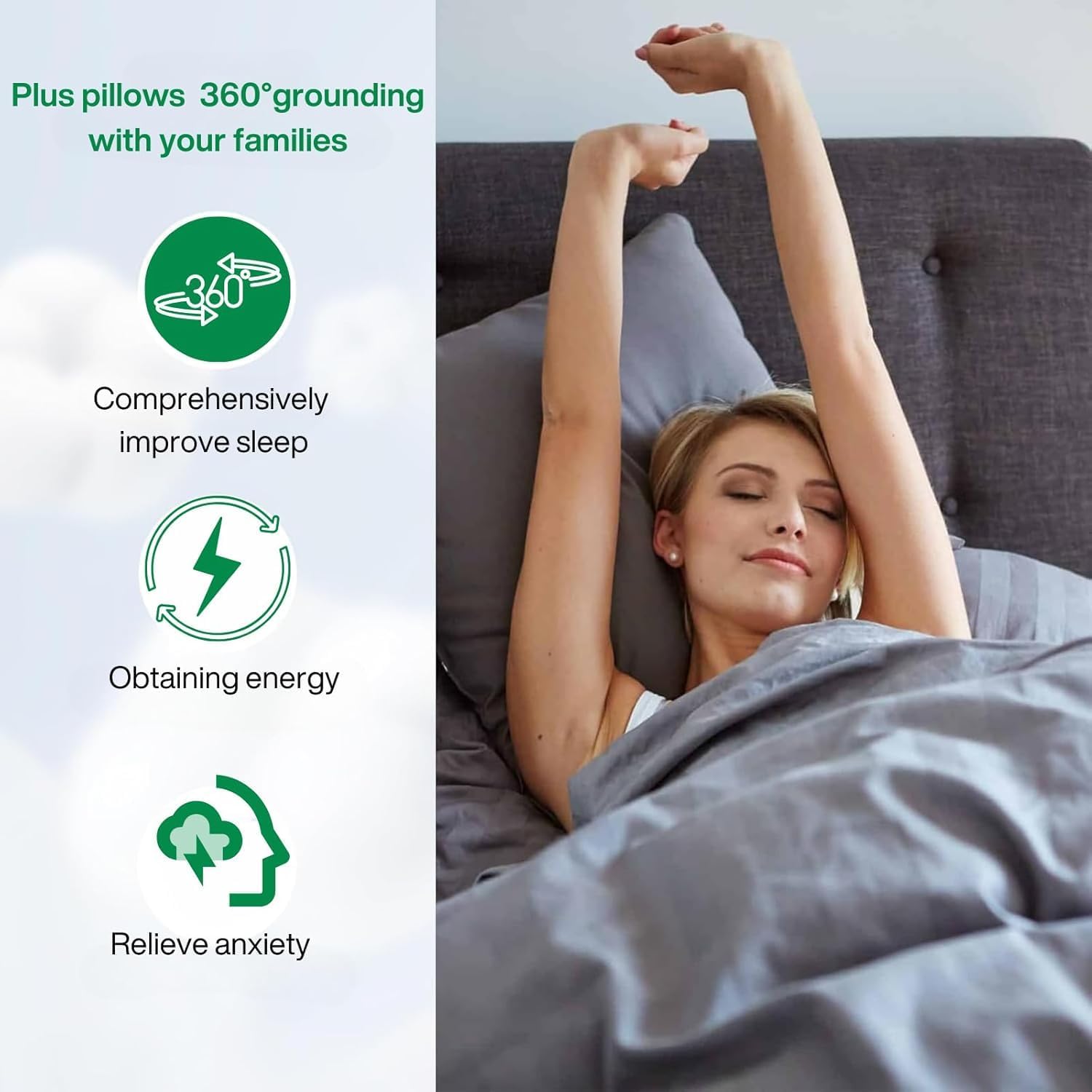 Grounding Sheets King Size,Grounding Bed Fitted Sheets Earth Grounded Bed Sheets 10% Silver & 90% Organic Cotton, Grounding Well Bed Sheets (77"x 80"x 13" Gray) with Natural Energy Bracelet