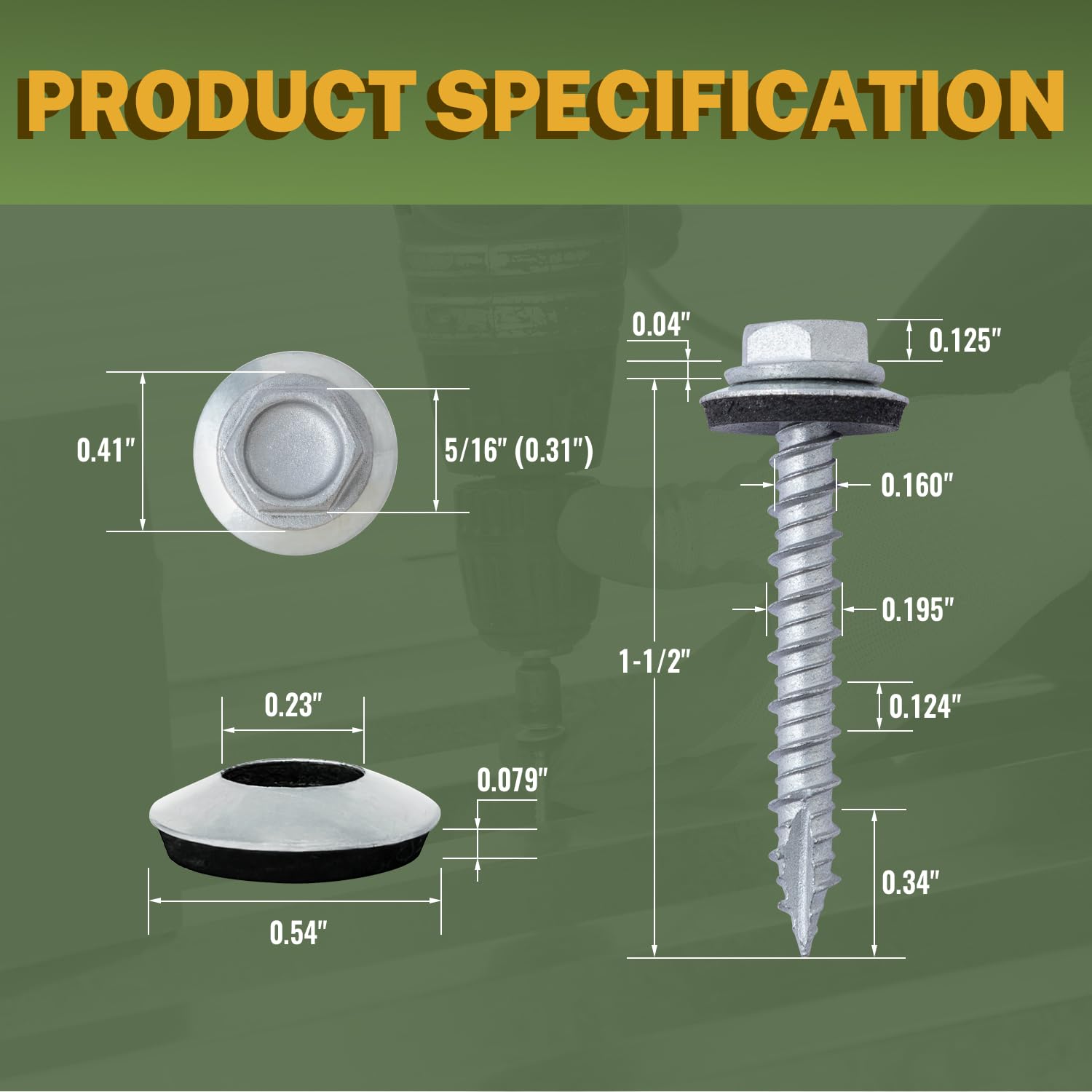 LIONMAX Metal Roofing Screws - Rustproof & Durable -2