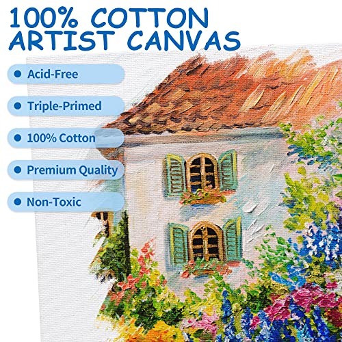 Image of FIXSMITH Painting Canvas Panel Boards - 4x6 Inch Art Canvas,24 Pack Mini Canvases,Primed Canvas Panels,100% Cotton,Acid Free,Professional Quality Artist Canvas Board for Hobby Painters,Students & Kids