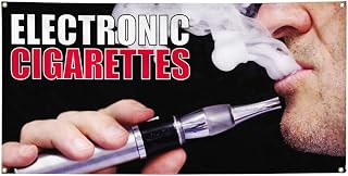 Vinyl Banner Multiple Sizes Electronic Cigarettes Advertising Printing A Business Outdoor Weatherproof Industrial Yard Signs Black 4 Grommets 12x30Inches