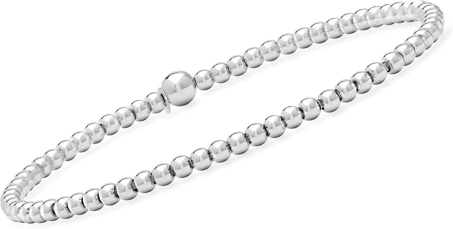 Pure Collection by Ross-Simons Italian Sterling Silver Jewelry Set: 3 3-5mm Bead Stretch Bracelets