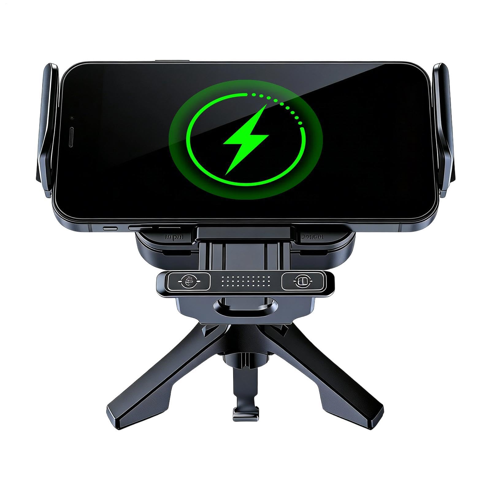 Caricabatterie e supporto telefono auto Base ricarica rapida con pinza | Supporto Telefono Pieghevole con Schermo Per viaggi su strada, SUV, camper, camion, minivan, pickup