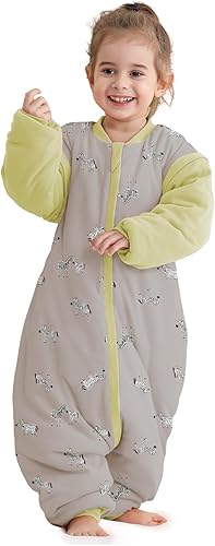 Miniatura 1 de LAT Baby Sleep Bag with Feet Winter, Wearable Blanket with Legs, Warm Sack for Toddler Thicken 2.5TOG-Removable Sleeves,0-4T