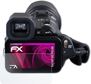 atFoliX Plastic Glass Protective Film compatible with JVC GC-PX100 Glass Protector, 9H Hybrid-Glass FX Glass Screen Protector of plastic