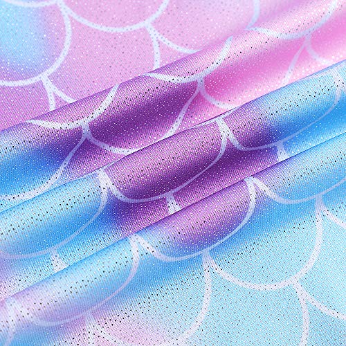 Image of HOZIY Gymnastics Leotards for Girls with Shorts Toddlers Biketards Rainbow Unicorn Dinosaur Mermaid Leopard Flower Galaxy