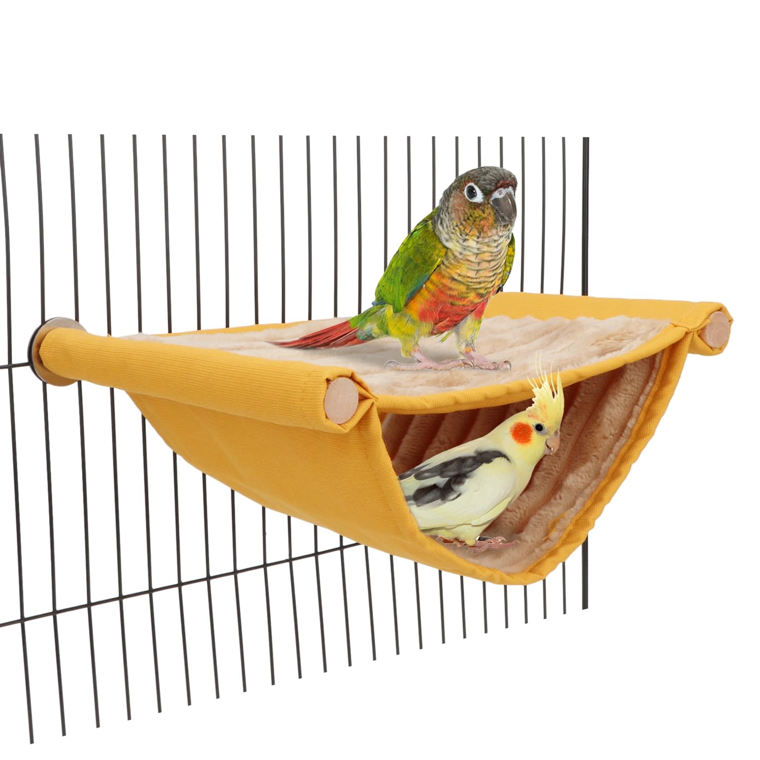 Wontee Chomik, pluszowy hamak, ptak, wiszące legowisko dla szczura, wiewiórki, szynszyli, myszkół, świnki morskiej, małych papug, papuga, papuga, papuga, ptak, kanarek (rozmiar M, żółty)