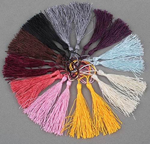 Gland Frange Soyeux pour Bricolage et Bijoux, Pompon Fluide 100 Pcs