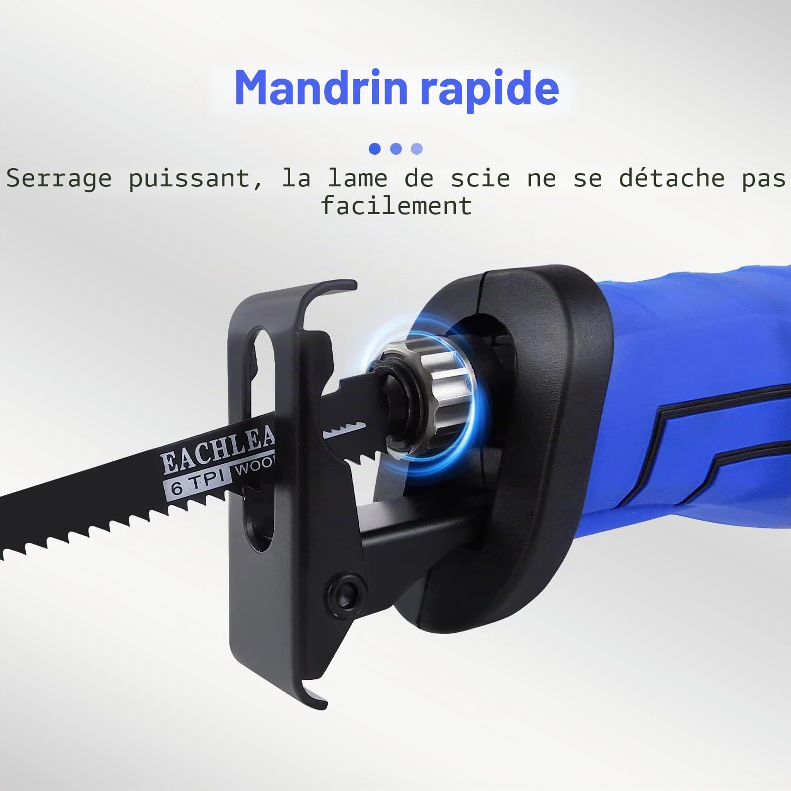 Scie sabre électrique, professionnelle, 900 W, avec 5 feuilles de bois, métal, recettes, profondeur de coupe max. 160 mm