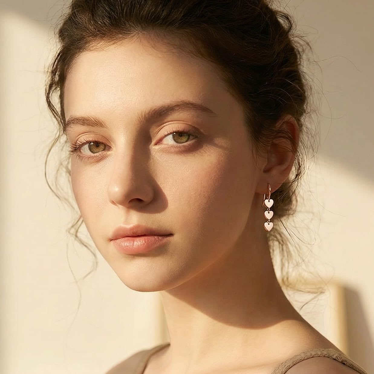 Reffeer Solid 925 Sterling Silver Love Heart Drop Earrings for Women Teen Girls Sweet Heart Dangle Earrings Hook Earrings - Image 2