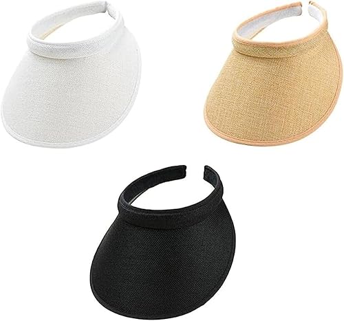 Sombreros con visera para el sol para mujer, de ala ancha, protección UV, gorra de playa, al aire libre, golf, tenis, béisbol, correr, deportes, 3