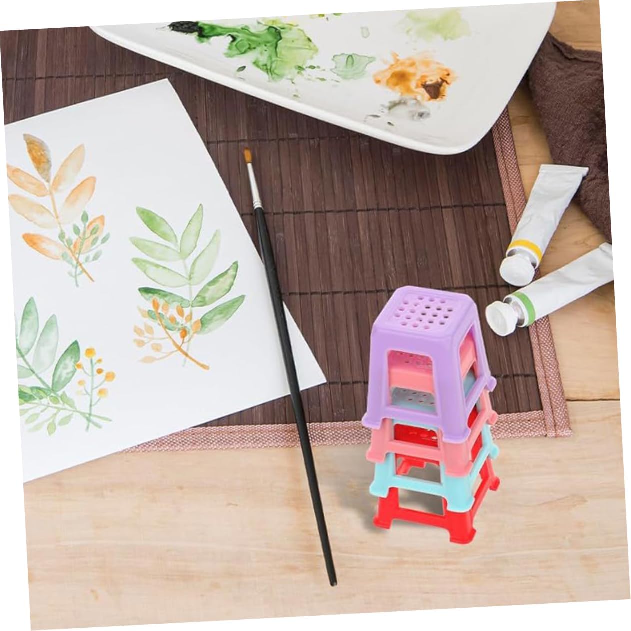 12-Piece Mini Canvas Stands Set for Painting – Non-Slip Acrylic Pouring Tools for Artists and Crafts for Fluid Painting and Displaying