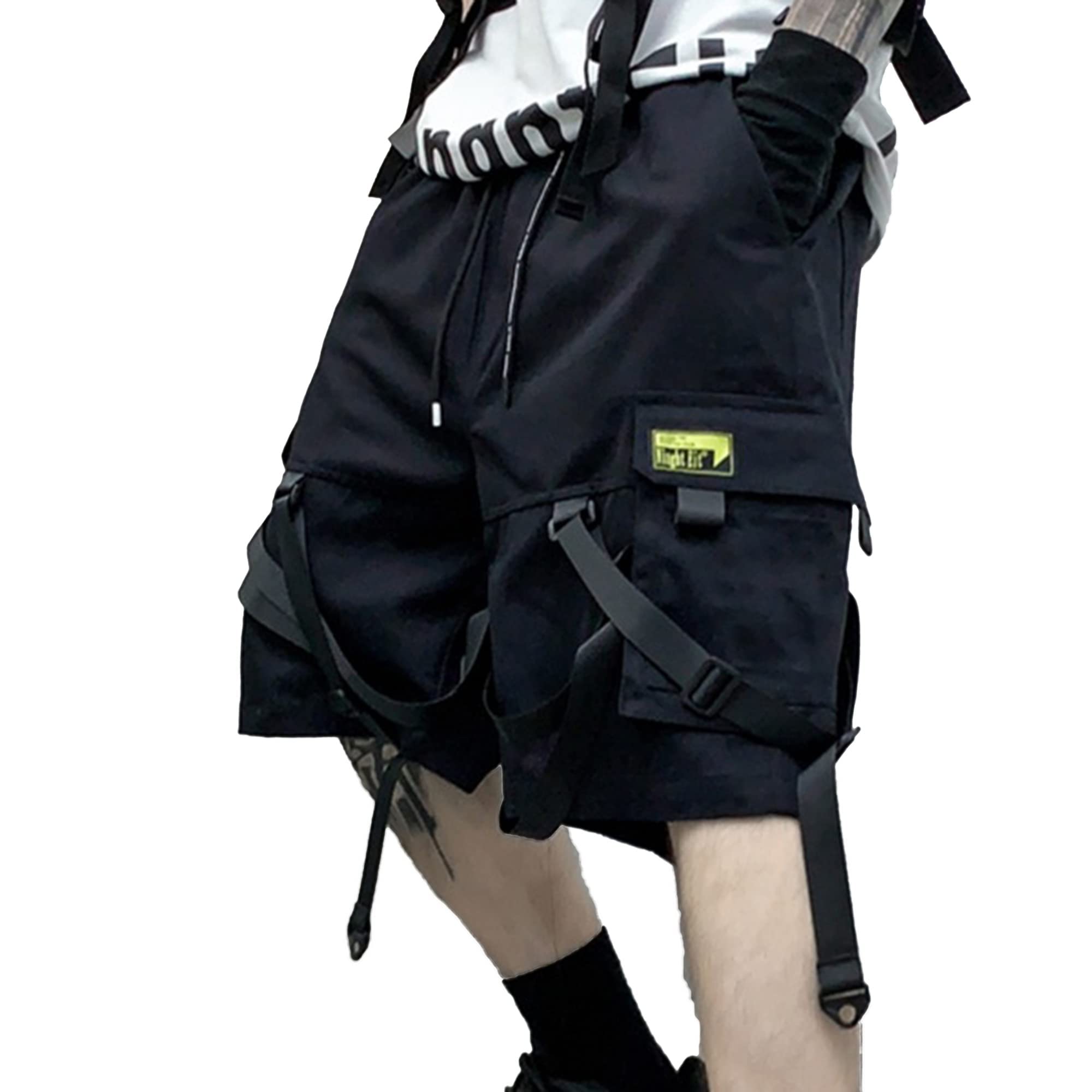 XYXIONGMAO Streetwear - Overol para hombre, estilo gótico, estilo cargo, táctico, estilo hip hop, color negro