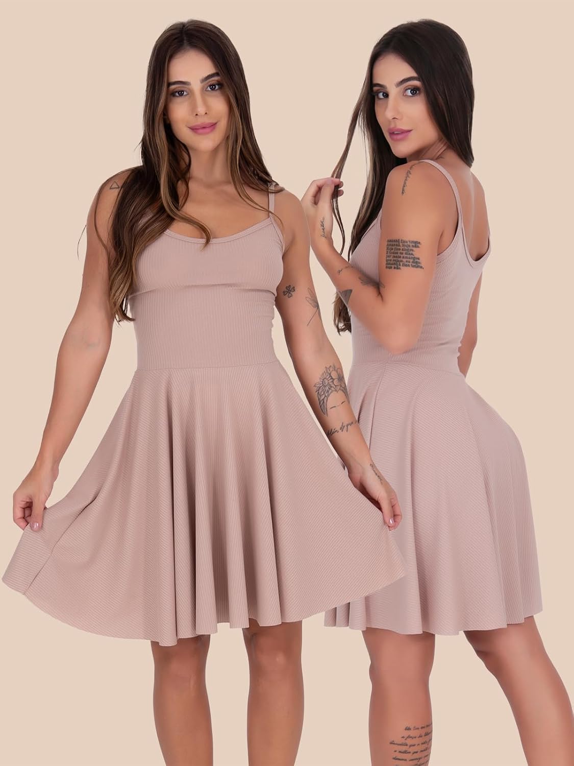 Kit 3 Vestidos Godê Midi Plissado Feminino, Alças Finas, Cores Preto, Vermelho e Branco, Festa Casual Kit 3 Vestidos Godê Midi Plissado Feminino, Alças Finas, Cores Preto, Vermelho e Branco, Festa Casual