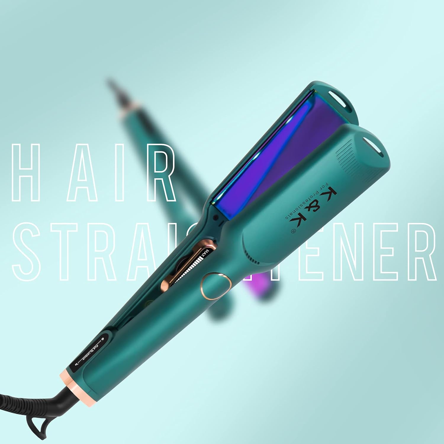 K&K Flat Iron Hair Straightener 1.75 inch Wide Plate Straightener for Thick Hair Dual Voltage and LED Display, Fast 20 S Heating Hair Straightener : Beauty & Personal Care
