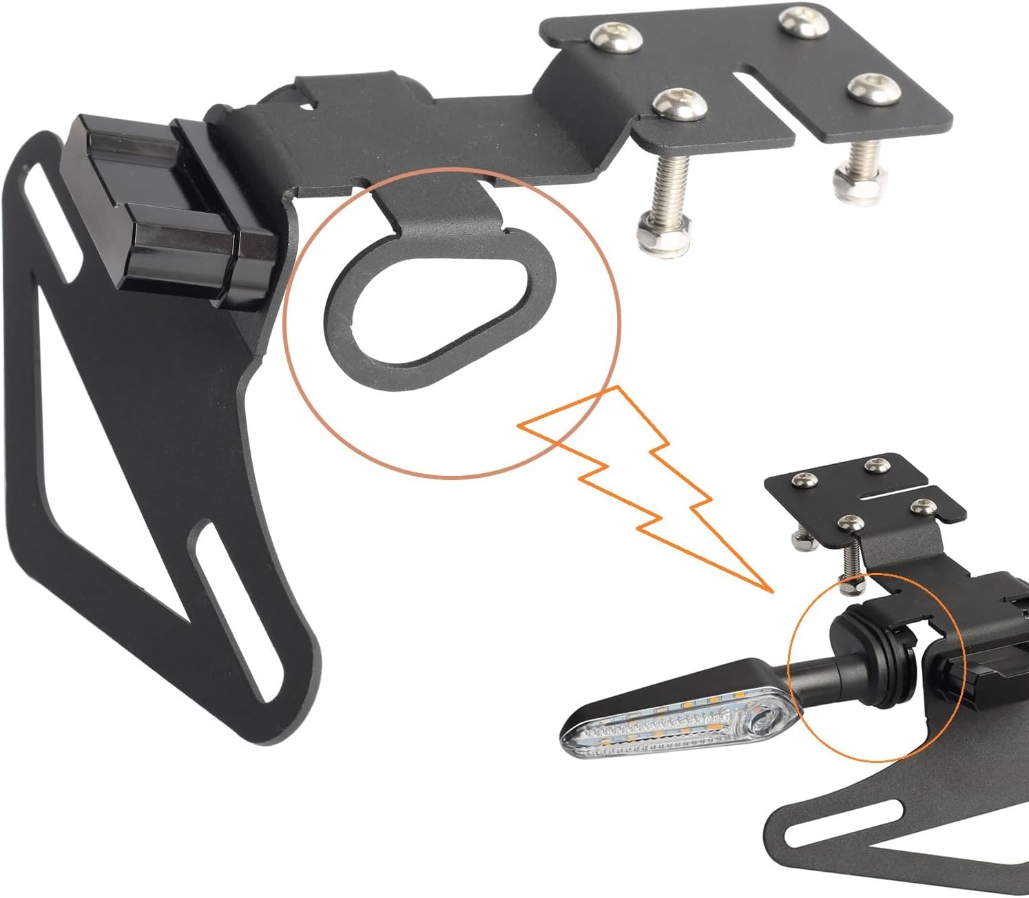 Fender Eliminator Kit for YZF-R6 YZF R6 2006-2022. Tail Tidy with License Plate Mount Holder Bracket, License Plate Light Included.