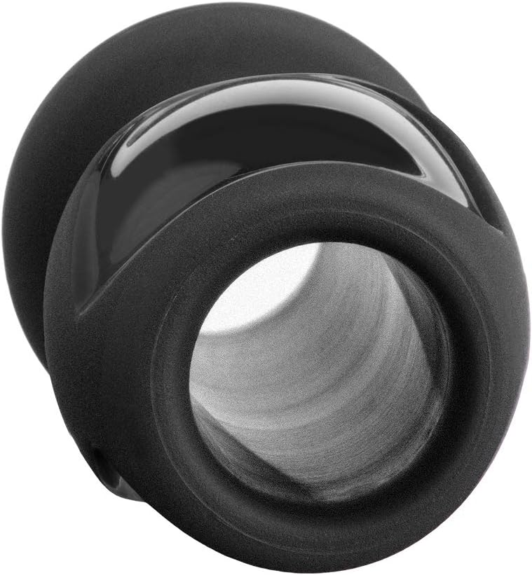 Doc Johnson Platinum Premium Silicone - The Stretch - Hollow Butt Plug - Medium - Black