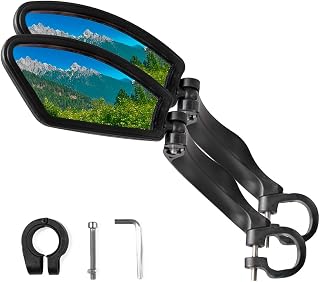 Revas Adjustable Bike Handlebar Mirror - 360° Rotatable Wide-Angle Bicycle Side Mirror for Safe Rear View
