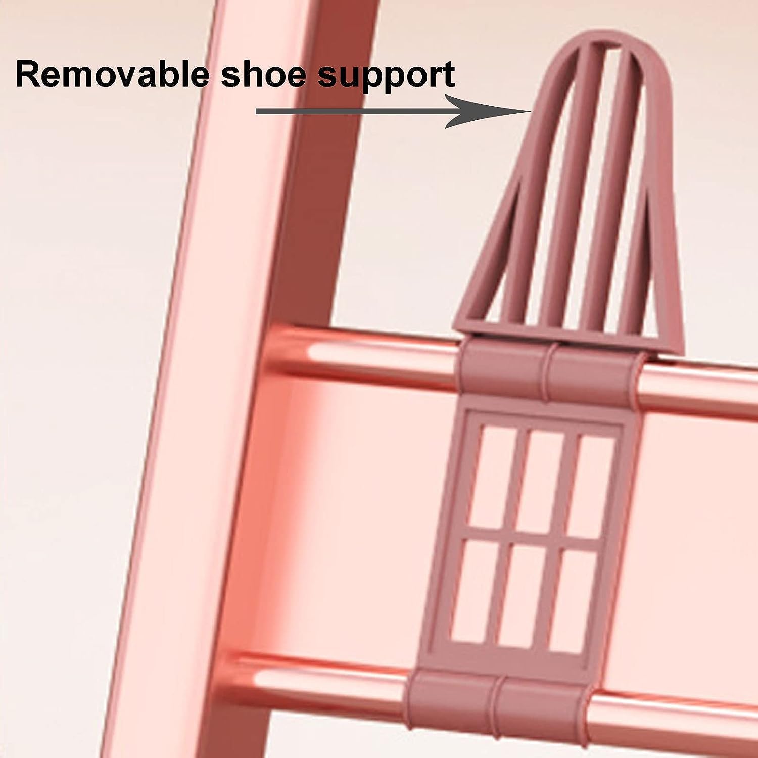 Stendibiancheria da Balcone， Stendibiancheria in Lega di Alluminio Appendiabiti Portatile Appendiabiti Pieghevole Compatto per Indumenti Asciutti E Appendi Abiti Stendino Salvaspazio(Rose Gold)