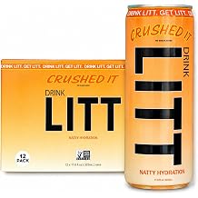 DRINK LITT Organic ORANGE CREAMSICLE Coconut Water Natural Hydration | Natural Electrolytes | B Vitamins | Sports Drink | Low-Calorie Sports Beverage, Perfect for Athletes, Caffeine Free, Still, No Sugar Added 11 fl oz can Pack Of 12