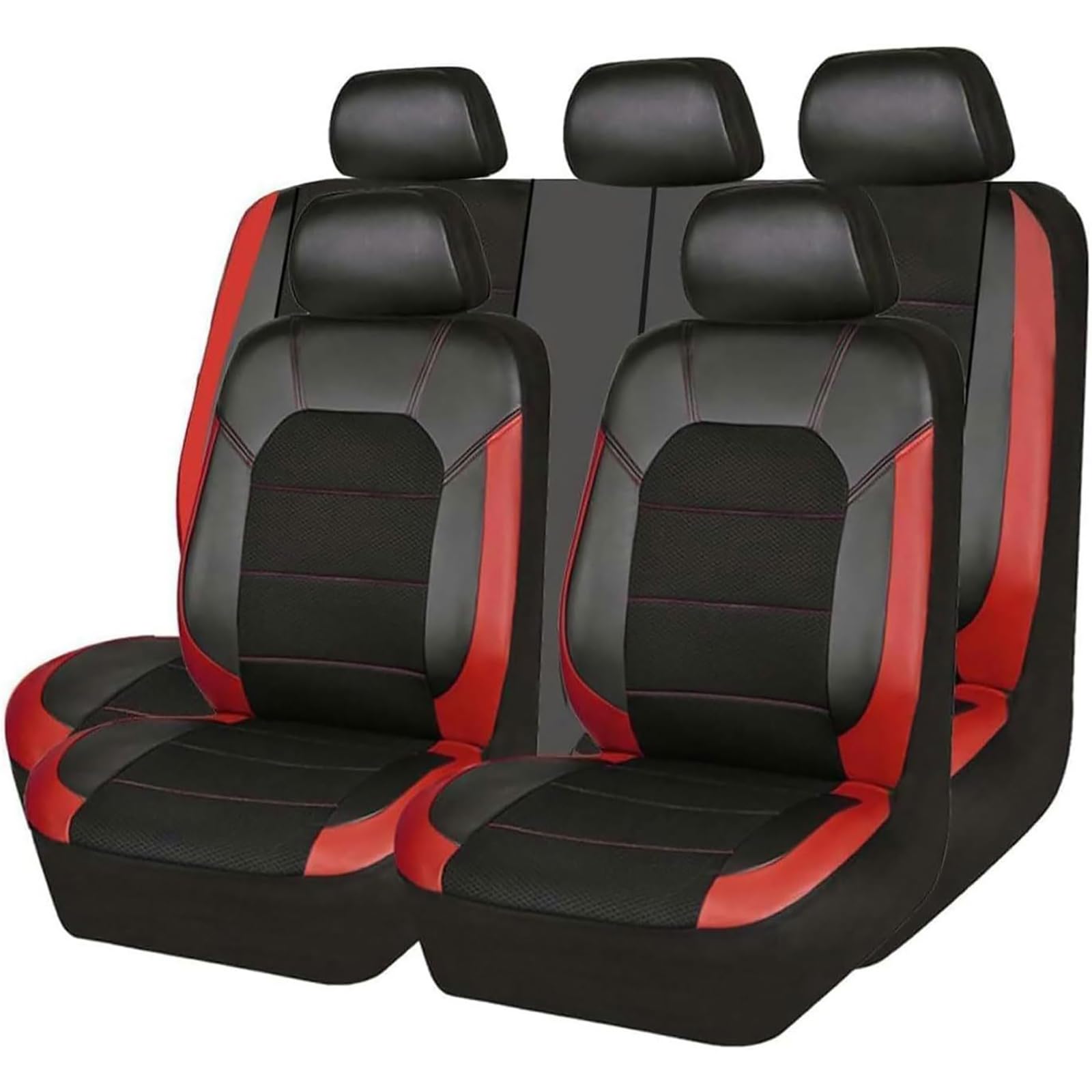Car Seat Covers Compatible with Nissan X-Trail X Trail T31 2008-2013, Full Protection for Front and Rear Seats of 5 Seater Car,2-Red