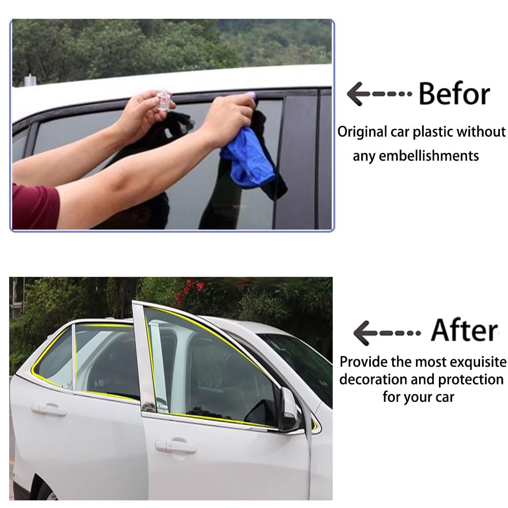 Car Accessories Fit for Chevrolet Equinox 2018-2024 Stainless Steel Window Strip Sill Molding Cover Trim 12PC Set — view 4